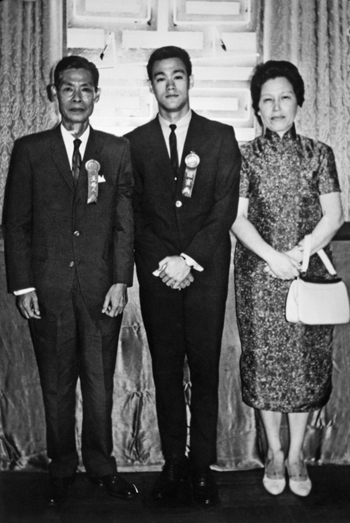 bruce with his mother and father