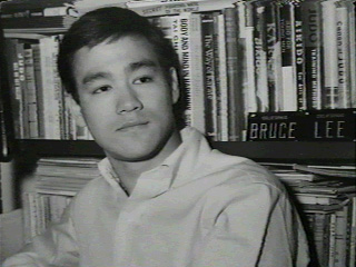 bruce lee in his library